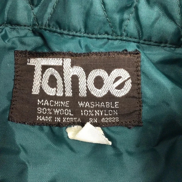 Vintage 80s Tahoe wool plaid button front flannel - Picture 3 of 4